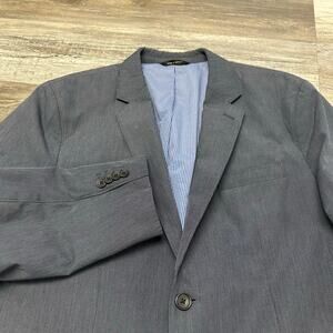 Banana Republic Gray Blue Men 44R No Iron Tailored Slim Fit Sports Blazer Jacket